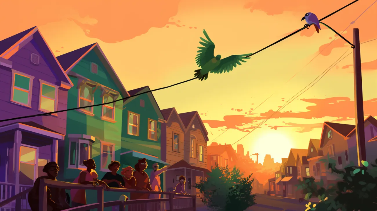 Un loro no domesticado volando lejos