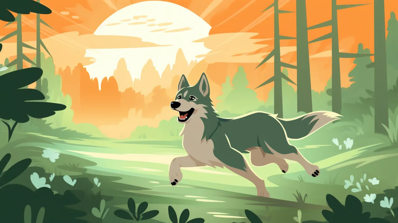 Un husky juguetón en el bosque