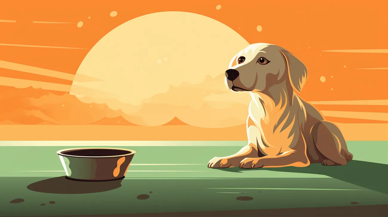 食器の隣に座っている犬