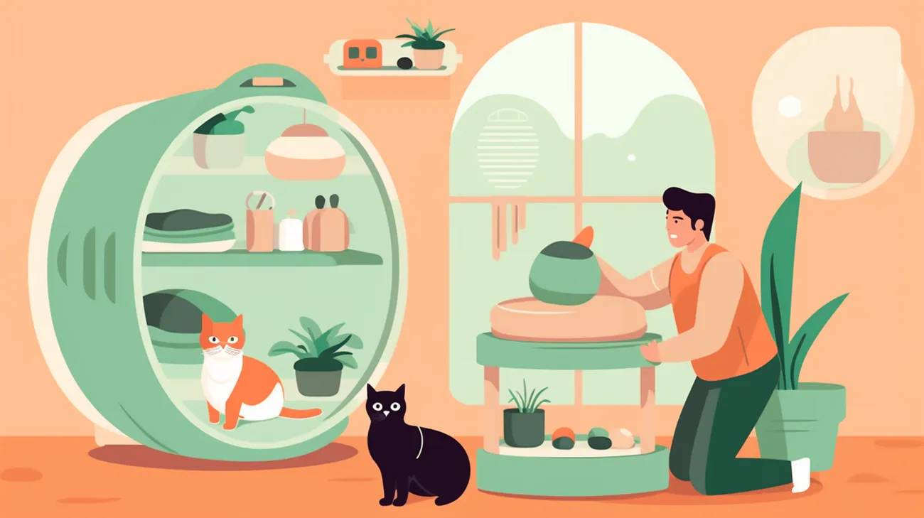 Cat owner preparing a safe space for their deaf cat