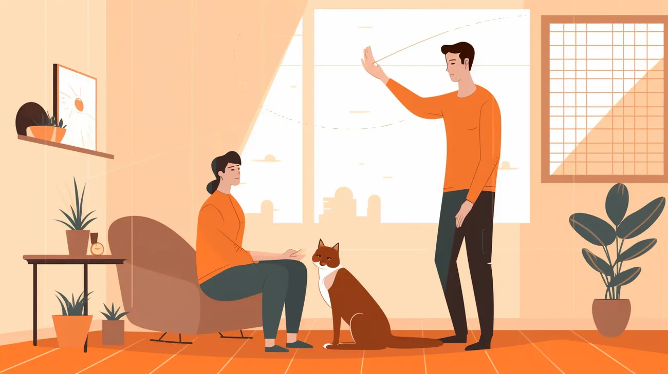 Setting up visual signals to attract a lost deaf cat