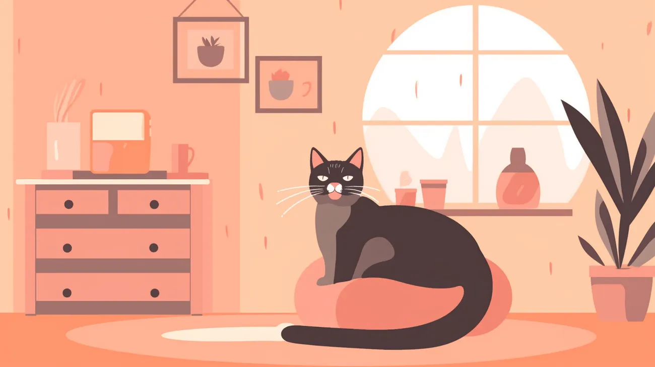 Pregnant cat exhibiting nesting behavior
