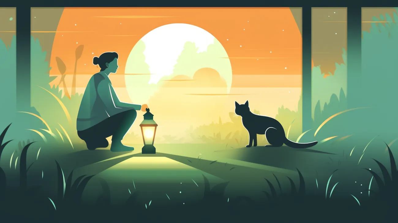 Searching for a lost cat with a flashlight