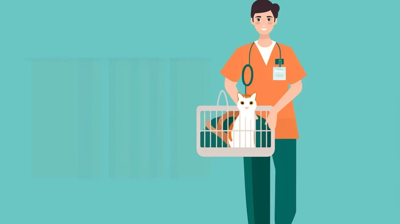 A cat owner securely carrying their cat in a carrier during a vet visit