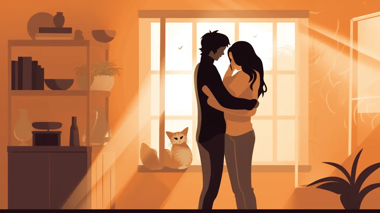 Cat owner comforting another during their search