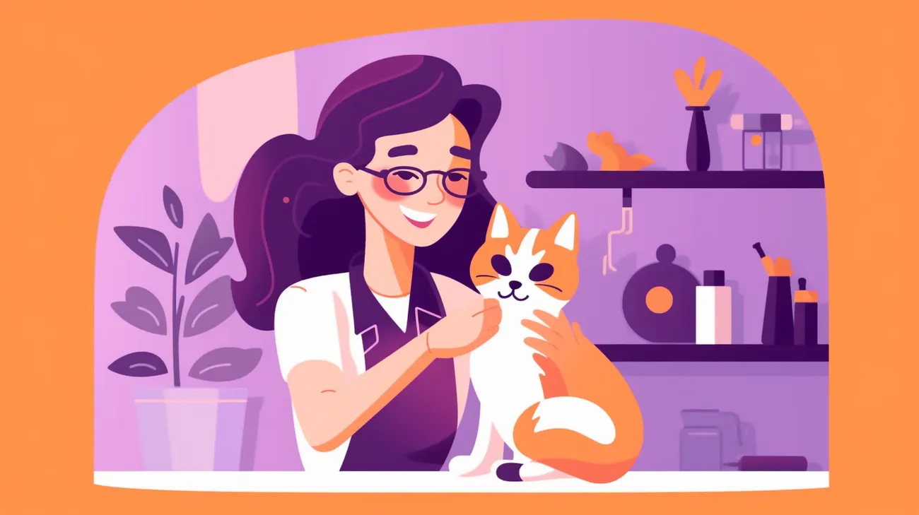 Hundefriseur mit einer gefundenen Katze