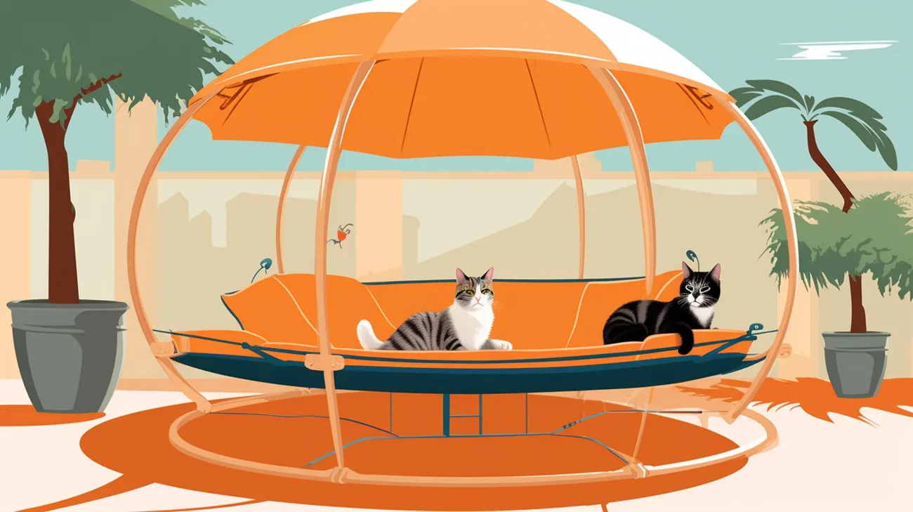 A cat-safe outdoor enclosure for hot weather