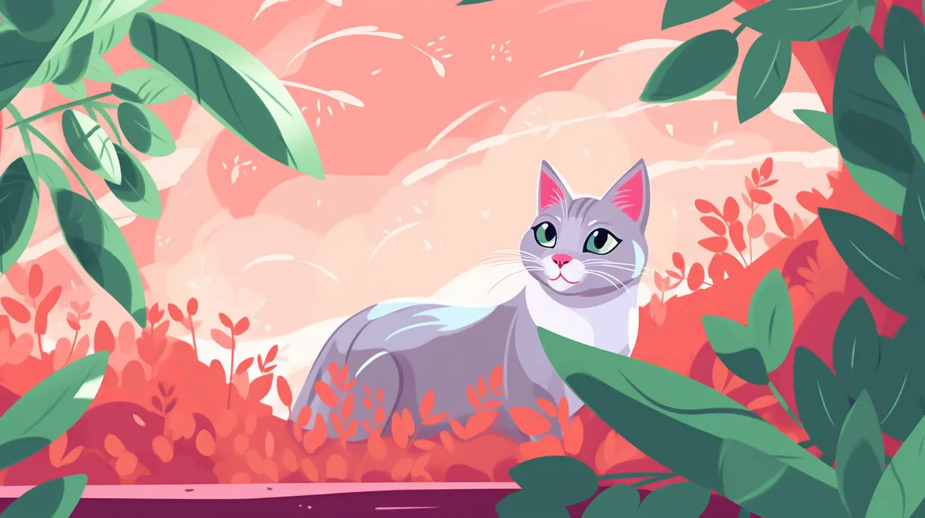 A scared female cat hiding under a bush