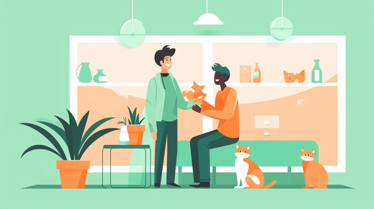A cat owner helping their cat overcome past negative experiences at the vet clinic