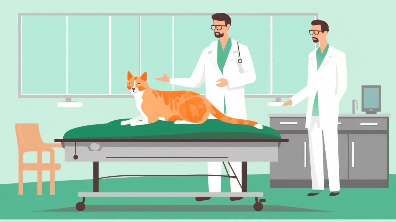 Unneutered male cat at the vet for a neutering consultation