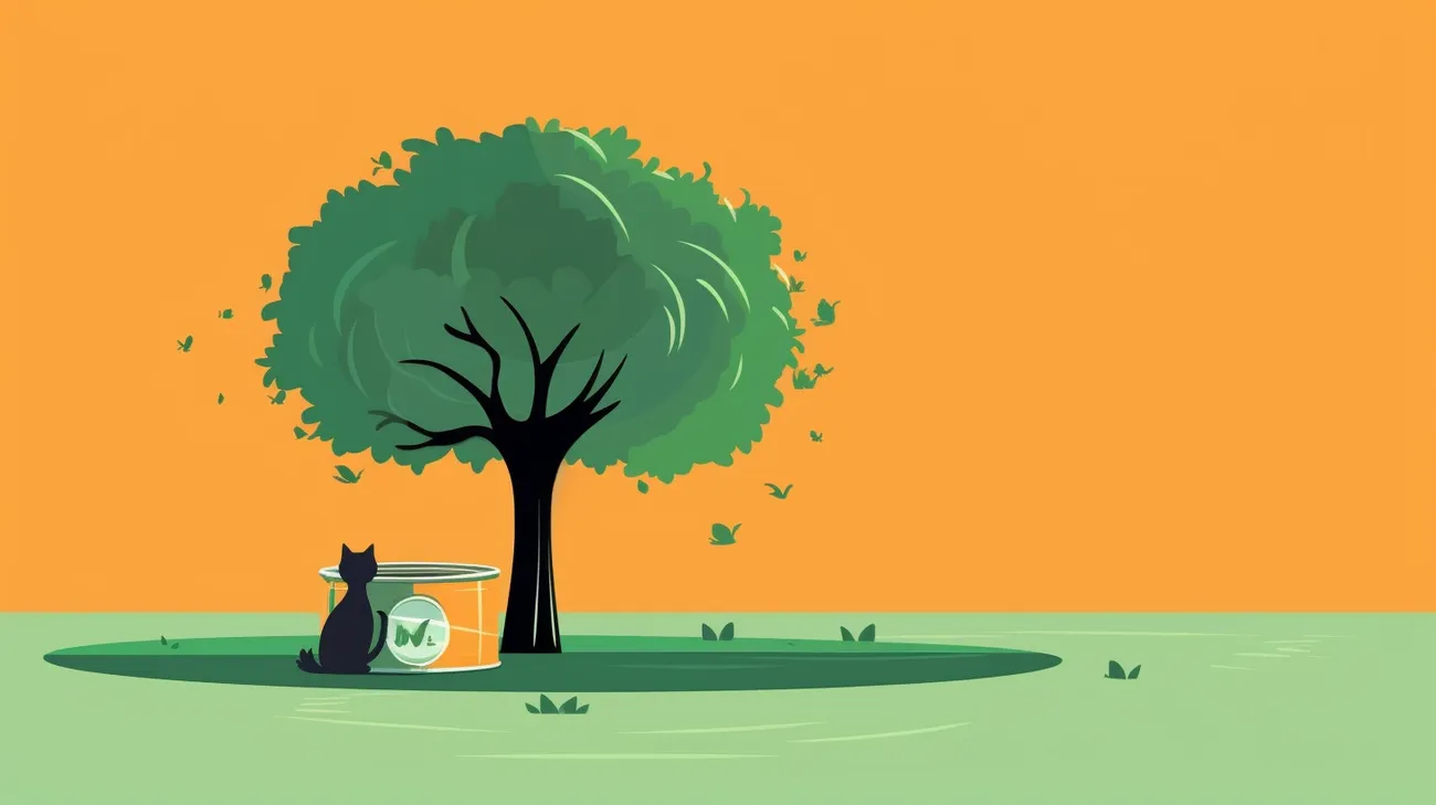 A can of cat food placed near a tree as a food lure