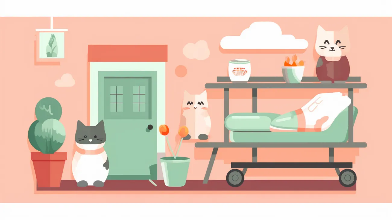 Familiar items placed near the vet clinic to help a missing cat find its way home