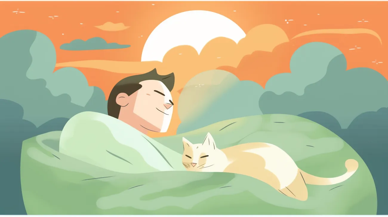 Image of a person recalling memories of their lost cat through a dream