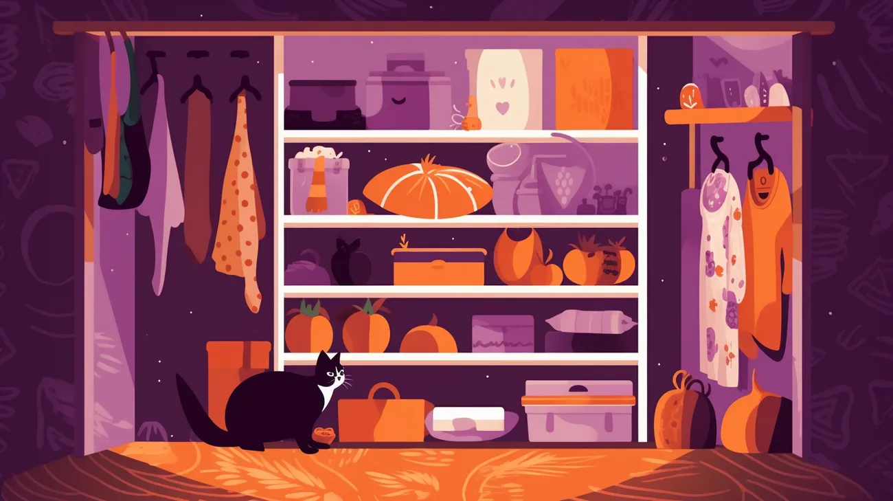 Indoor cat hiding in a closet