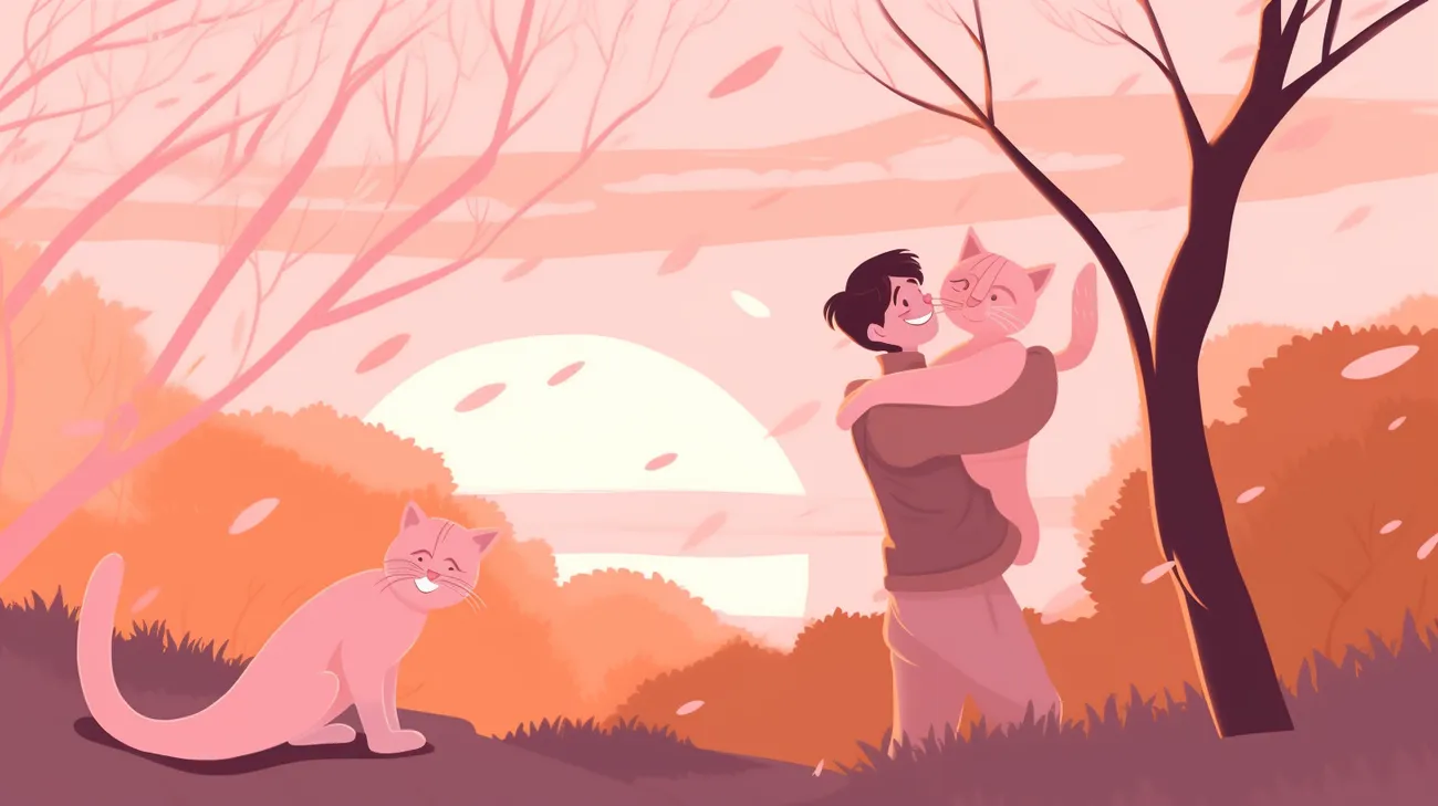 Image of a happy reunion between a cat and its owner with the primary keyword """"reporting a missing cat""""